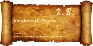 Kenderesi Betta névjegykártya